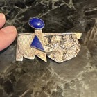 Vntg Navajo Sterling Silver Blue Lapis Modernint Brooch Pin Signed 1995 Bdfa Euc