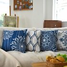 Blue Decorative Throw Pillow Covers 18 x18  Set Of 4 Blue Pillow Cover Modern