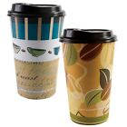 384 Pack Quality Disposable Paper Hot Coffee Tea Cups With Lids- 16 Oz Case
