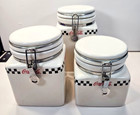 3 Set Gibson Soda Coca Cola Retro Checkered 2002 Canister Flip Top