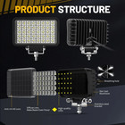 2pc 6x4  Led Work Light  High Output Fit Cat Bobcat Tractor Loader Plow Off Road