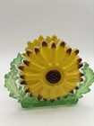 Vintage Yellow Sunburst Lucite Napkin Holder Fun Kitschy Hawaii Souvenir