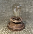 1920s Flush Mount Ceiling Light Fixture Patina Antique Art Deco Rustic Original