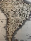 1863 South America Original Antique Map  Color Lithograph  Hand Color Outlines