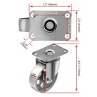 4 Pack Heavy Duty Steel Gray Swivel Plate Caster Wheels   3 5  Combo 