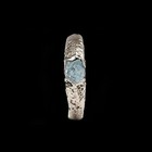 Raw Aquamarine Vintage Signet Mens Ring  925 Sterling Silver Handmade Ring