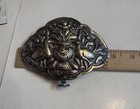 Antique Victorian Silver Plated Nurse Belt Buckle Bird Flower Vase 5 5