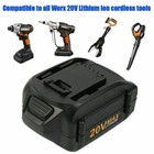 6 0ah 20 Volt For Worx Wa3525 20v Max Lithium Battery Wa3520 Wa3578 Wa3575 Wg155