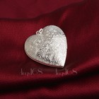 925 Sterling Silver Love Heart Locket Wave Pendant   Necklace Chain Set D701