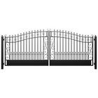 Zumi 16x6 Ft  Dual Swing Driveway Gates Weatherproof Iron Gate Kit For Outdoor