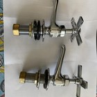 Vintage Pair Hot And Cold Chrome Plated Brass Deck Mount Sink Faucets