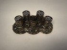 Vtg 50   s Gold Lipstick Holder 5 Slots Hollywood Regency Vanity Floral Ornate