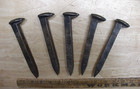 5 Antique Railroad Train Track High Carbon Spikes nails 6-3 4  lot  2 cleaned 