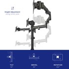 Vivo Triple Monitor Adjustable Mount Articulating Stand For 3 Screens Up To 24 