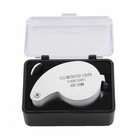 40x Magnifying Loupe Jewelry Eye Glass Magnifier Led Light Jewelers Loop Pocket