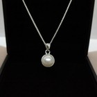 Dainty Pearl Pendant Necklace  925 Sterling Silver  Minimalist Jewelry