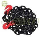 3 8  X 10  G80 Black Transport Binder Chain 7100 Lbs Load With Clevis Grab Hooks