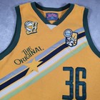 Vintage Harlem Globetrotters Jersey Mens Large Basketball Platinum Fubu 2000s