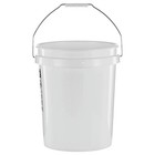  2 Pack   5 Gallon Round Utility Bucket  Comfort Handle  Plastic  White  Pn0149