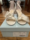 Bella Belle Zoya Ivory Silk Block Heel Shoes With Asymmetrical Bow  Us 7 5