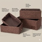 4 Pack Woven Storage Baskets Paper Rope Basket Set Closet Organizer Bins Brown