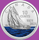Set Of 2021 Canada Bluenose 100th Anniv Dime Coins Color   Reg Mint Unc 10 Cent