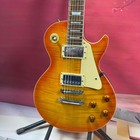 Electric Guitar Chibson Les Paul Lemon Burst Flame Maple Veneer Us Stock