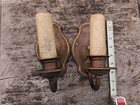 Antique Victorian Art Deco Brass Wall Sconce Pair