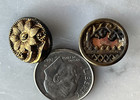 Antique Small Metal Buttons Floral And Picture Window Design 1 2  In Diameter 