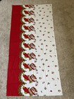 Vtg Christmas Fabric Stocking Doll Teddy Toys Cotton Pillowcase Apron Tablecloth