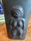 Rare Totem Pottery Style Tiki Mug Matte Black Triangle  Nude Lady Two Available 
