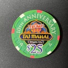 Very Rare  Trump Taj Mahal Atlantic City  25 Casino Chip 10th Anniv Donald Trump