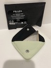 Prada Beauty Gold   Silver Folding Double Mirror Compact Mint Green Snap Pouch