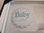 New Burnes Of Boston White And Blue Photo Frame     Sweet Baby Boy      Holds 4 X 6