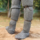 Medieval Chainmail Chausses 9mm Mild Steel   Riveted Leg Armor   Larp Sca 