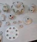 Vintage Italian Capodimonte Porcelain Floral Chandelier-white Pink   Purple 