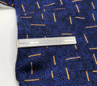 Vintage Tie Bar Clip Clasp Stay Silver Tone Wave Form Texture W  Smooth Section