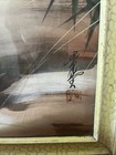 Antique Chinese Framed Ink And Wash Tiger Painting On Silk 19   x 42 5   