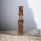 Native American Beaded Tobacco Pipe Bag Leather Fringe Handmade Tobacco Pouch