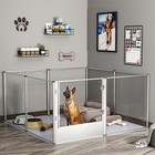 52   Acrylic Dog Playpen For Indoor 8 Panels Pet Exercise Fence Crate With Pad