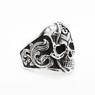 Vintage Free Masonic Skull Ring Stainless Steel Freemason Skull Biker Punk Ring