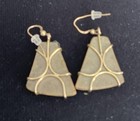 Turquoise Inlaid Handmade Slab Earrings