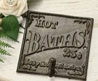 Cast Iron Antique Style Bathroom Wall Hook  Hot Baths 25    Matte Brown Finish