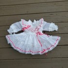 Vintage 90s White Pink Ruffles Lace Circle Full Skirt Pageant Infant 3-6mo Dress