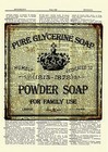 Vintage Powder Soap Dictionary Art Print Poster Picture Bathroom Wall Decor