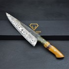 Forged Western Style Damascus  Chef Knife San Mai   52100 Steel   G 10 Handle