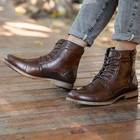 Brown Men s Lace Up Cap Toe Fashion Casual Dress Boot