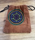Shipibo Hand Stitched Embroidered Ceremonial Cloth Drawstring Bag 5in