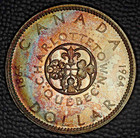 1964 Canada Silver Dollar  Very Choice Bu  Pretty Toning
