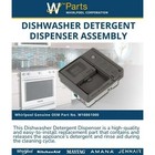 Whirlpool W10861000 Genuine Oem Dishwasher Detergent Dispenser Assembly Replacem